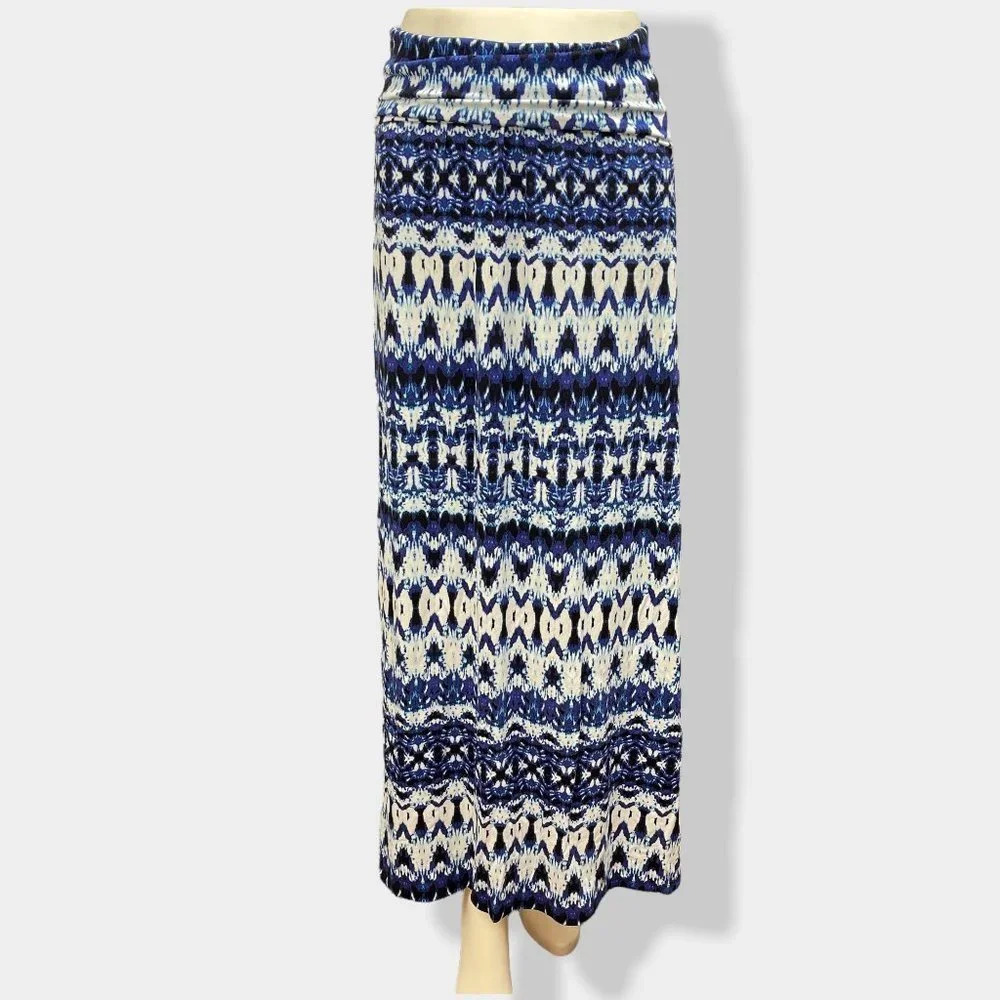 5/$20 CYNTHIA Rowley‎ Blue Tie Dye Maxi Skirt